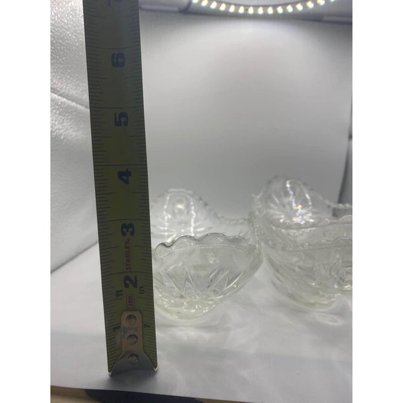 Vintage Anchor Hocking Star of David Banana Split Gondola Boat Dish Bowl Set - Picture 6 of 6